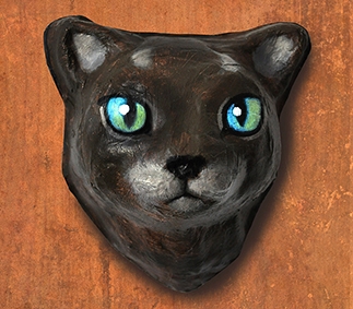 Black cat|papier mâché|fait main